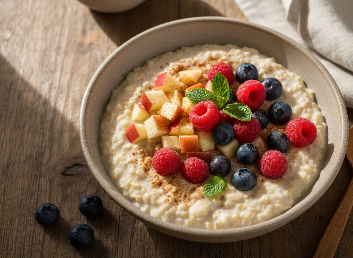 Avena con frutas y bayas photo