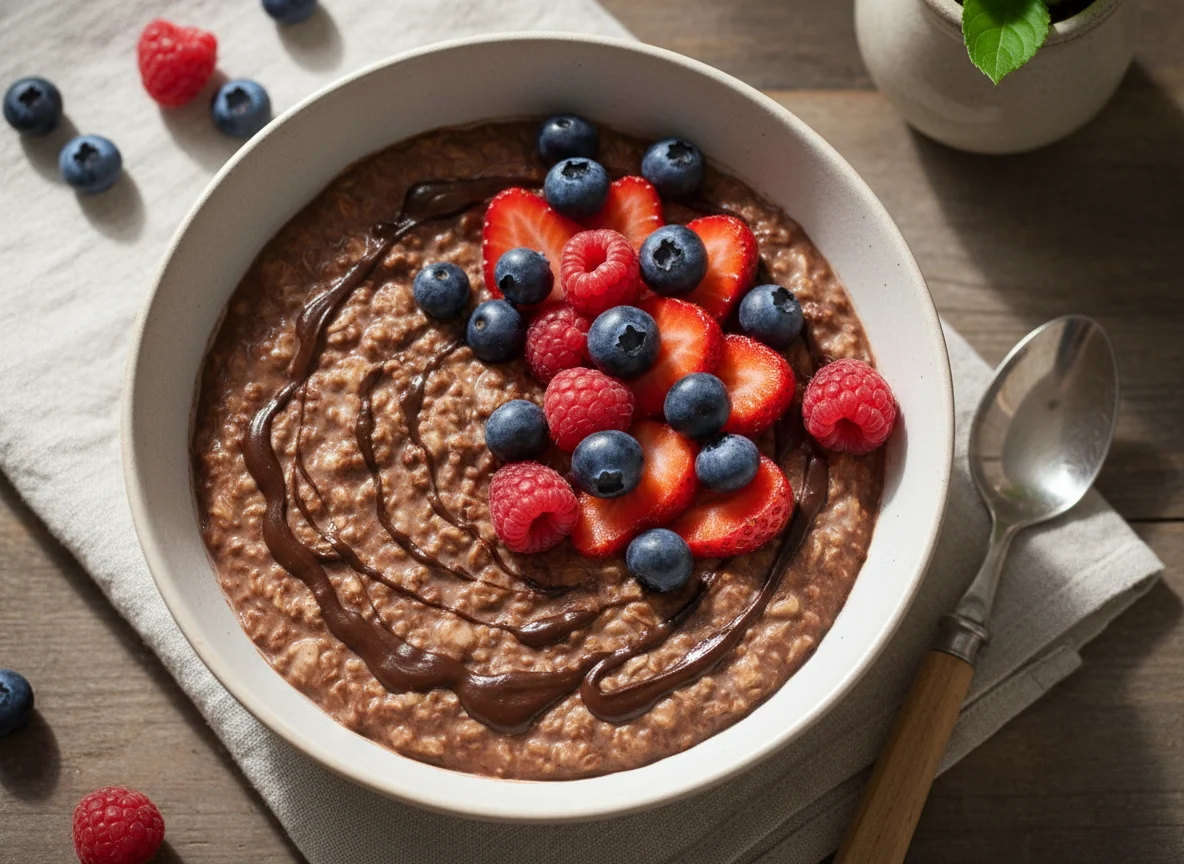 Avena con frutos rojos photo