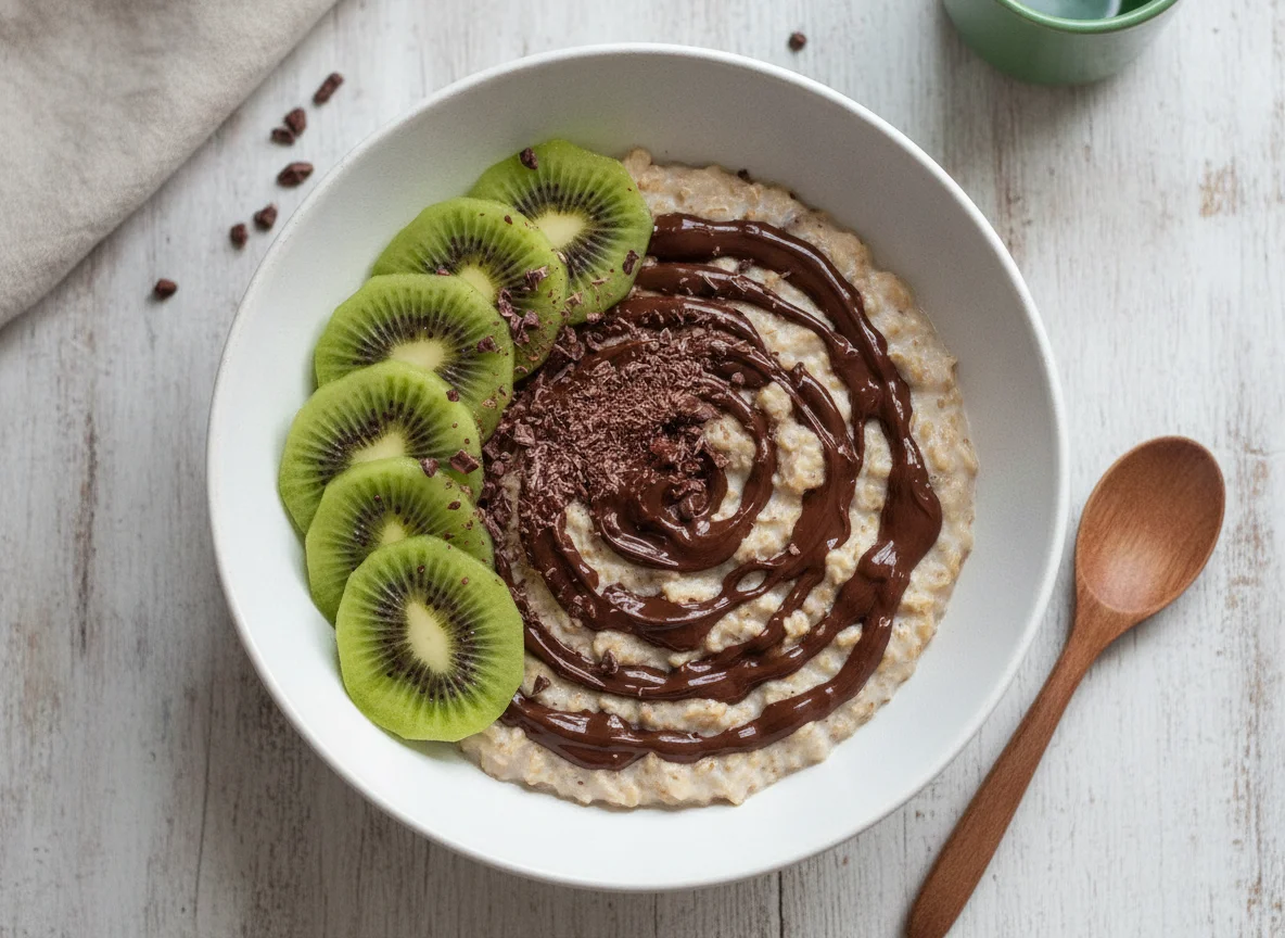 Avena con kiwi y chocolate photo