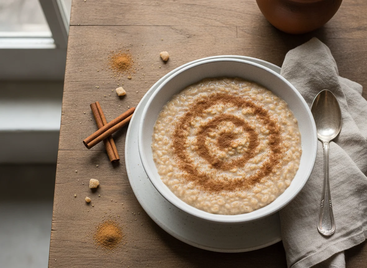 Avena con leche y canela photo