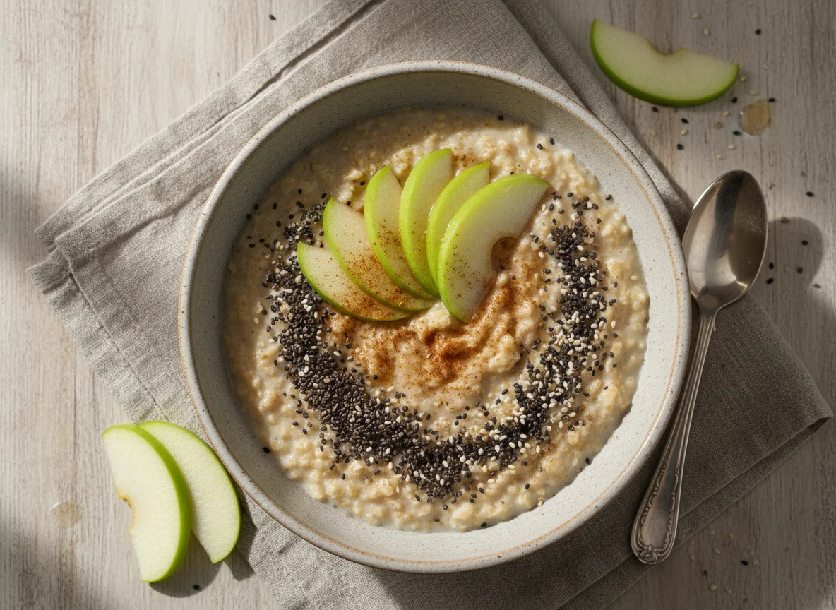 Avena con manzana y semillas photo