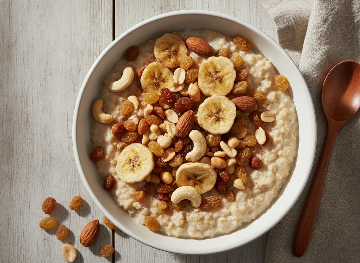 Avena con mix de frutos secos y frutas deshidratadas photo