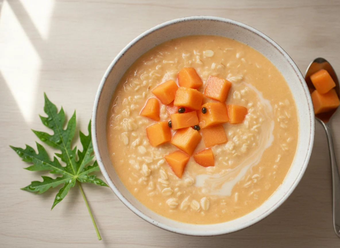 Avena con papaya y leche photo