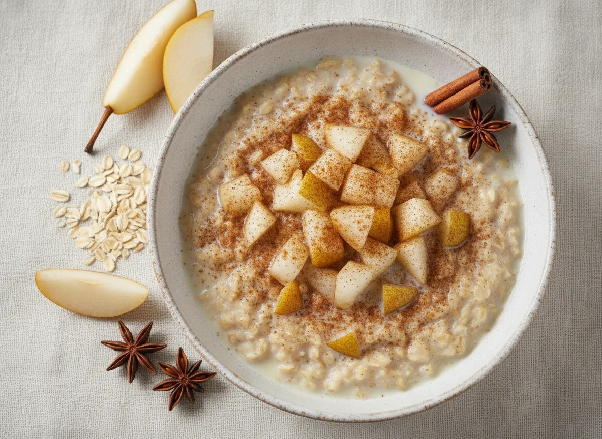 Avena con pera y leche photo