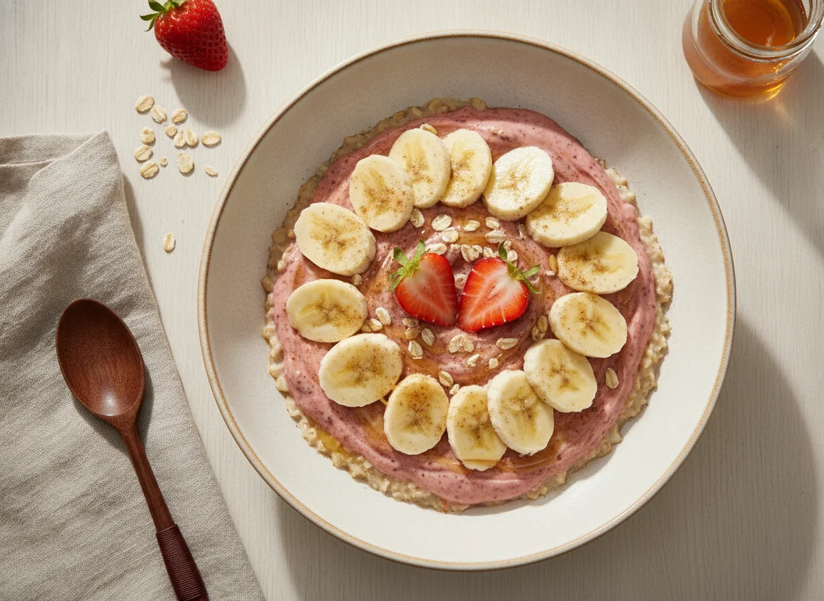 Avena con yogur y banana photo