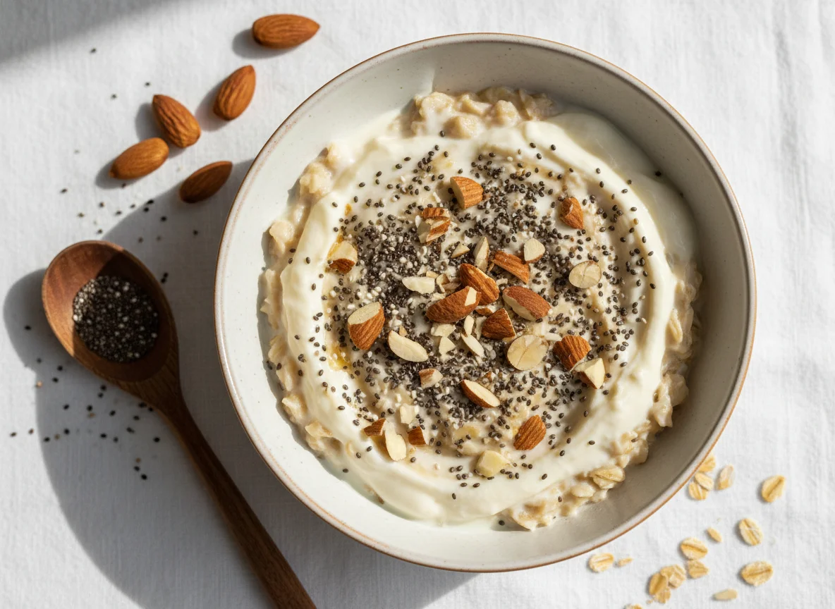 Avena con yogur y semillas photo