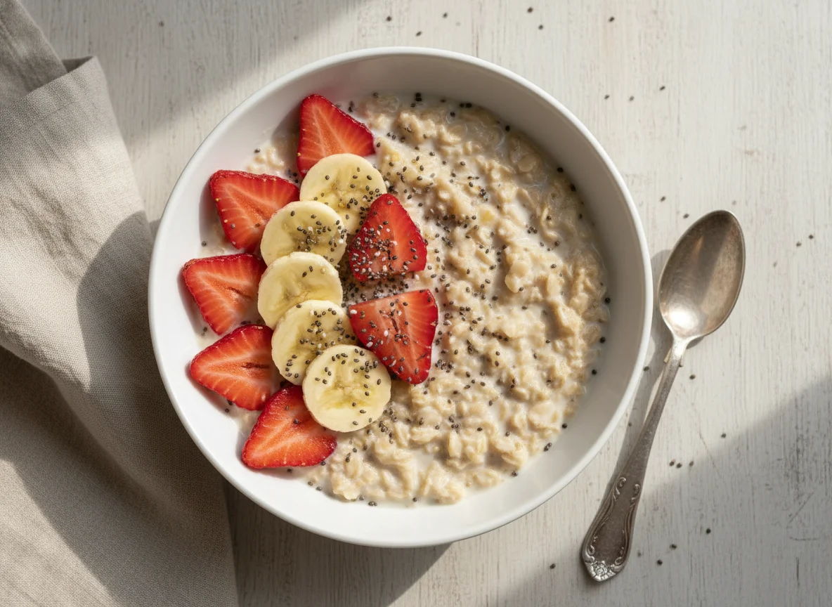 Avena nocturna con frutas y chía photo