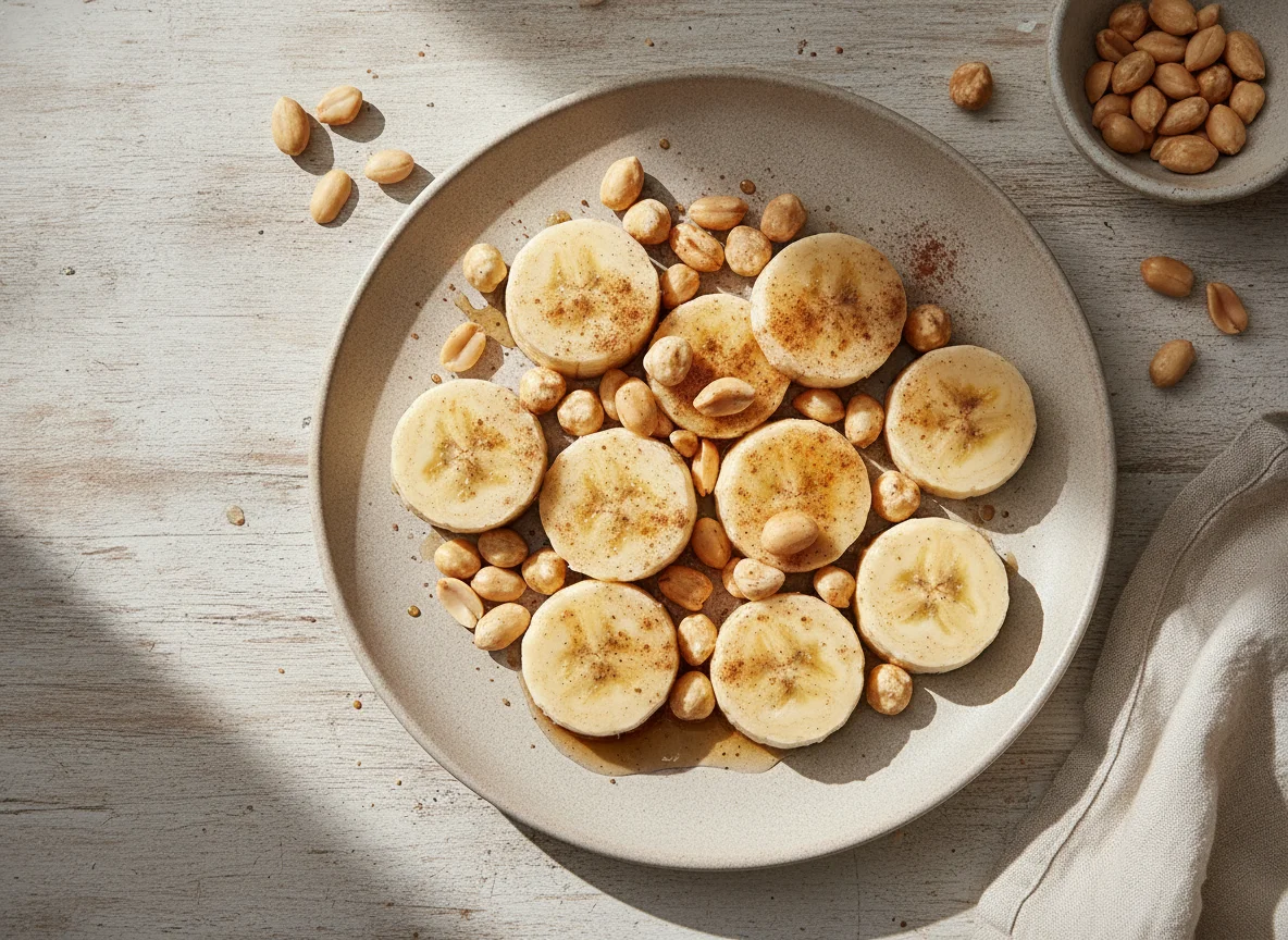 Banana y frutos secos photo