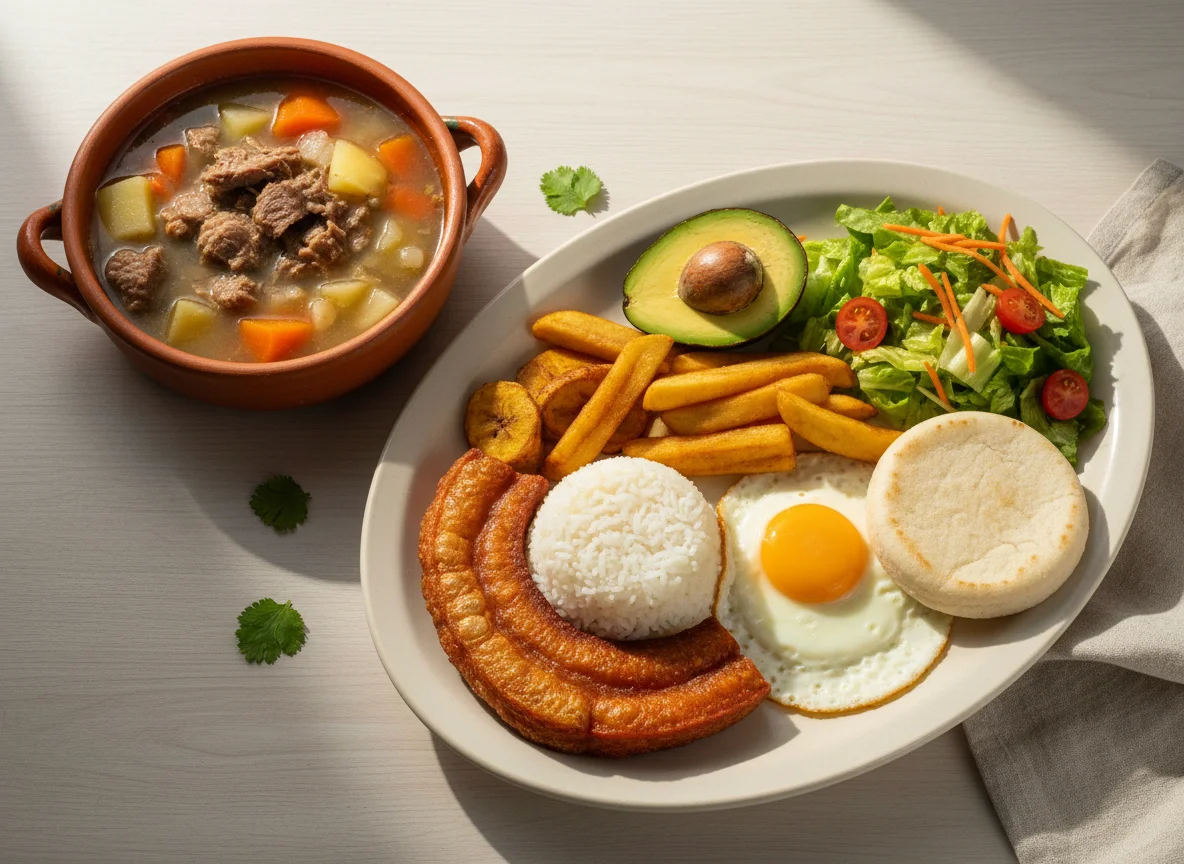 Bandeja Paisa con sopa photo