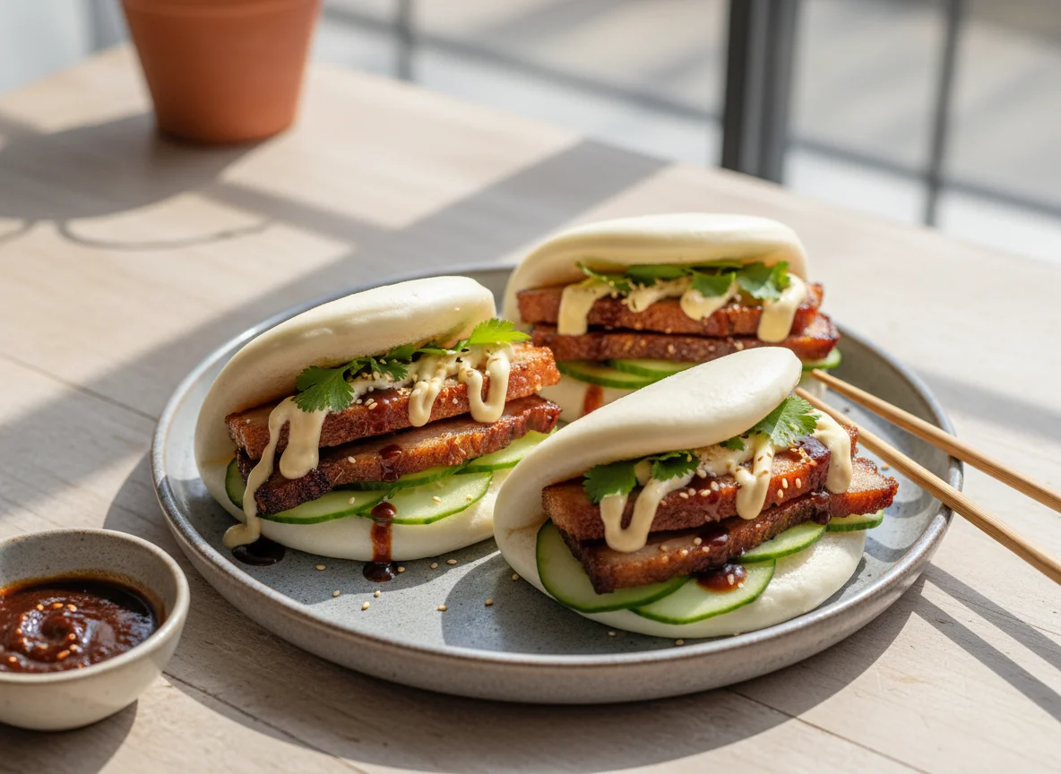 Bao de panceta de cerdo photo