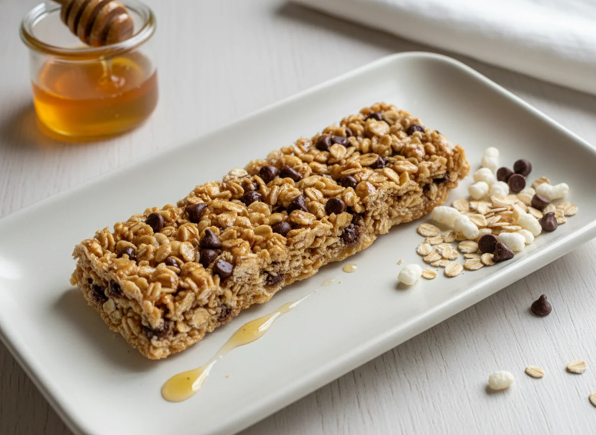 Barra de granola con chocolate photo