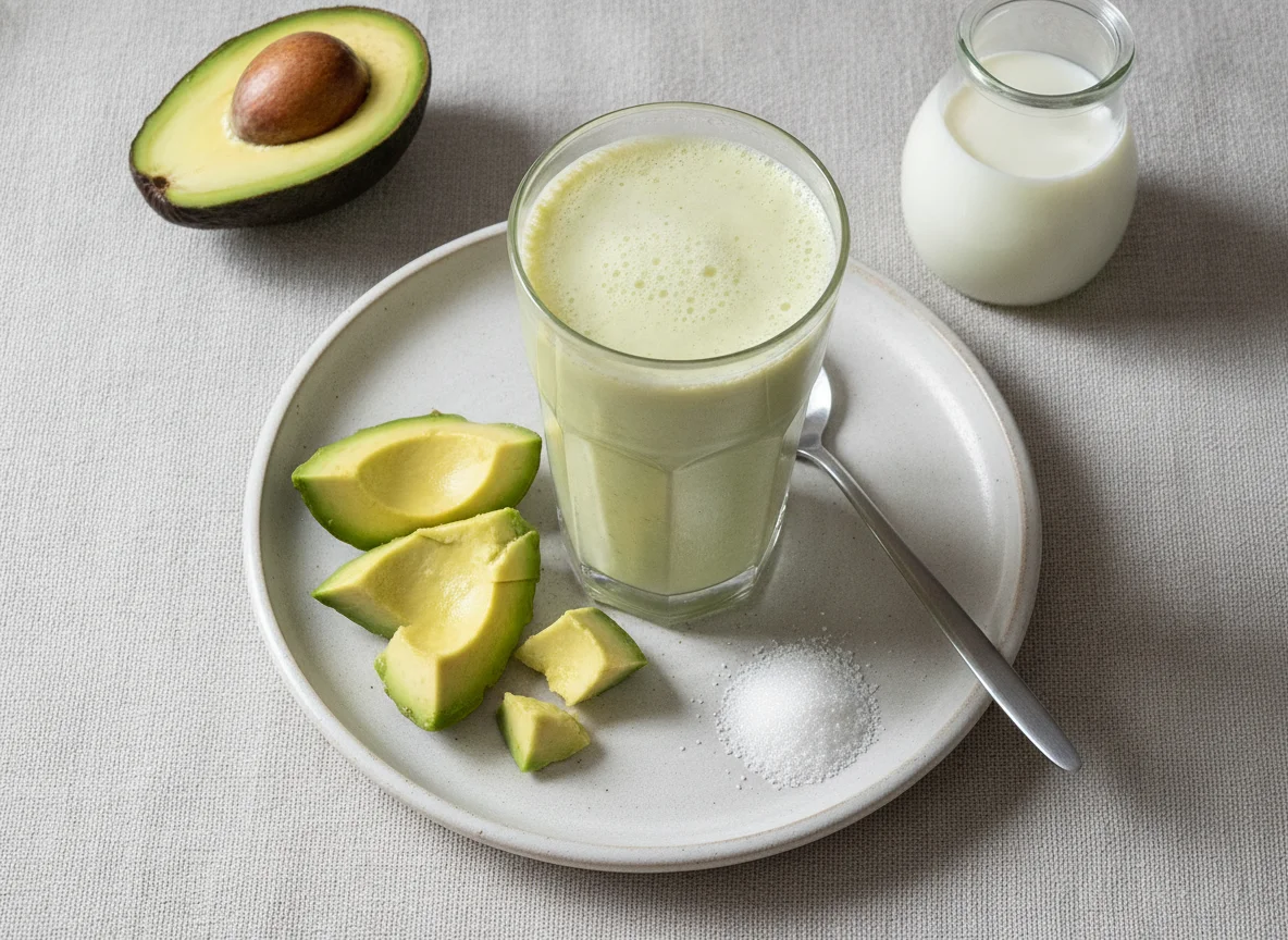 Batido de aguacate y leche photo