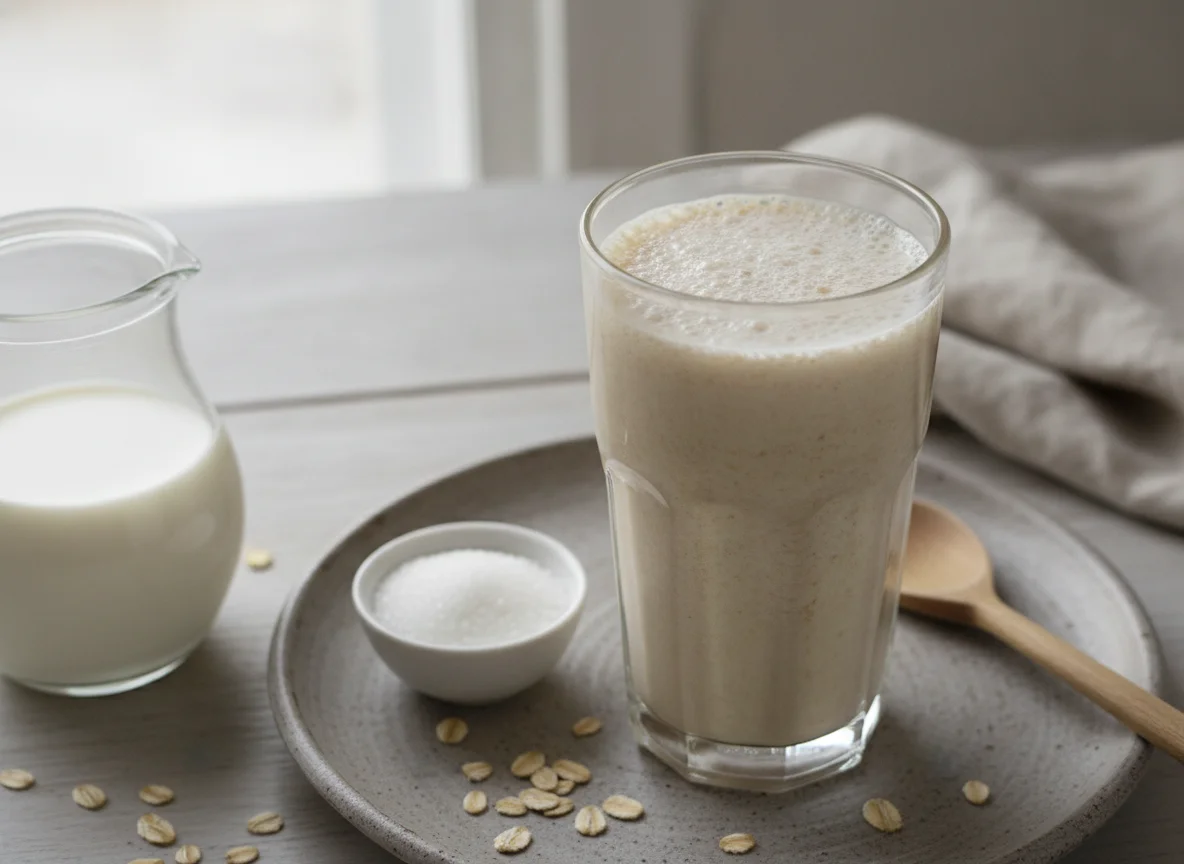 Batido de avena y leche photo