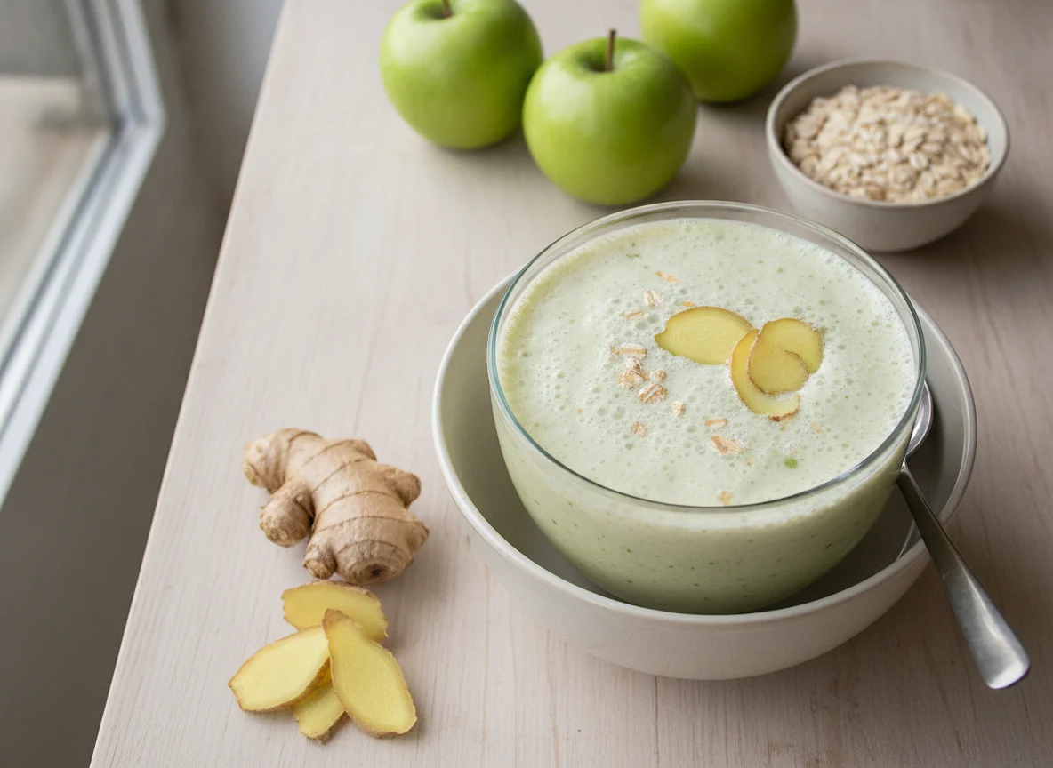Batido de avena y manzana photo