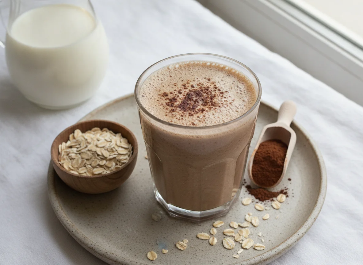 Batido de chocolate y avena photo