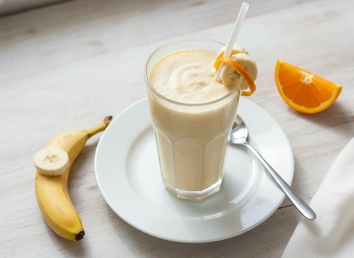 Batido de frutas con leche photo