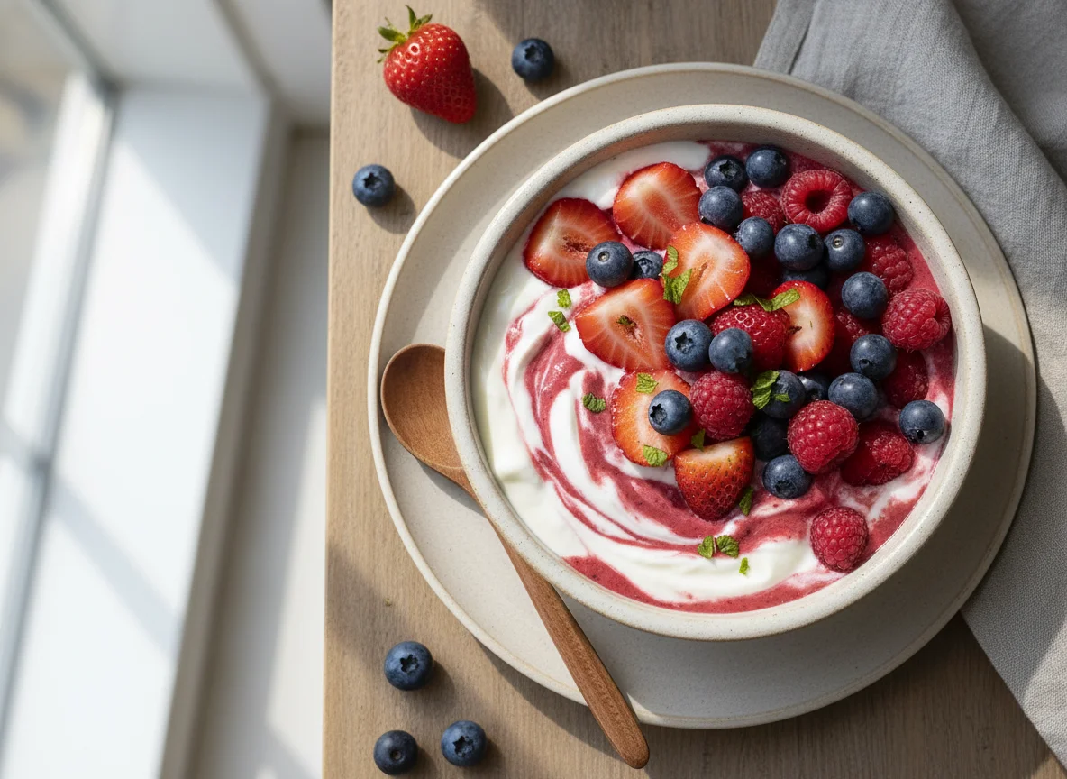 Batido de frutas con yogur photo