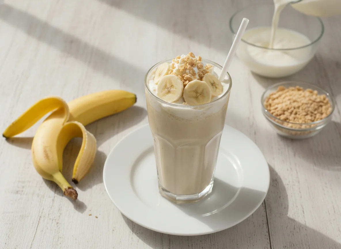 Batido de leche con Nestum y banana photo