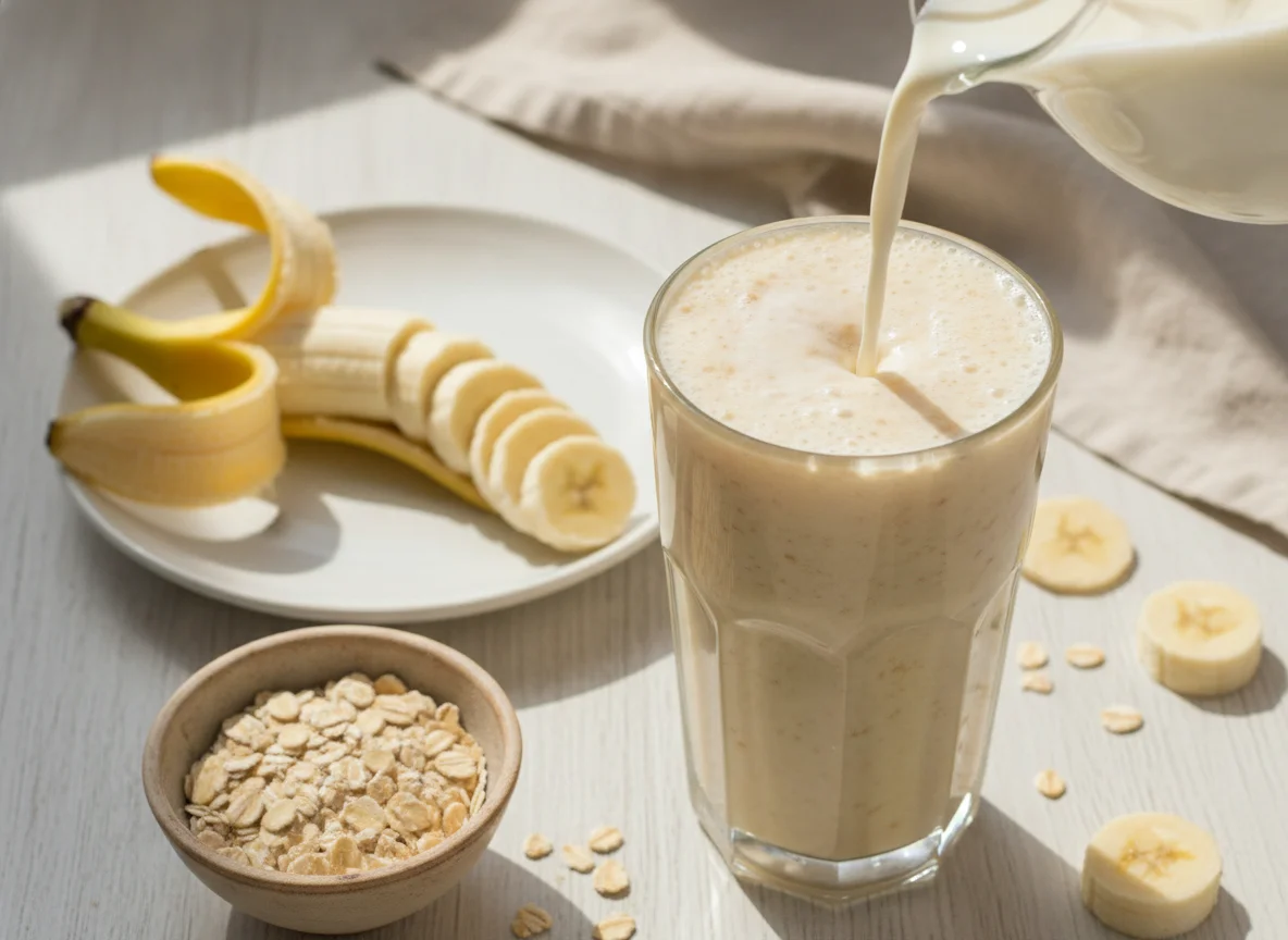 Batido de plátano y avena photo