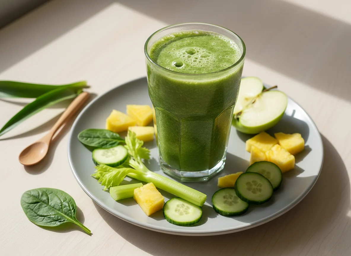 Batido verde con piña photo