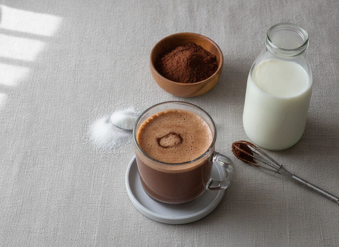 Bebida de chocolate y leche photo