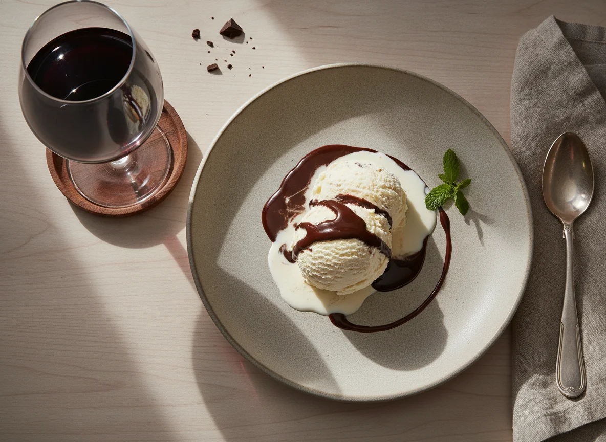 Bebidas y postre photo