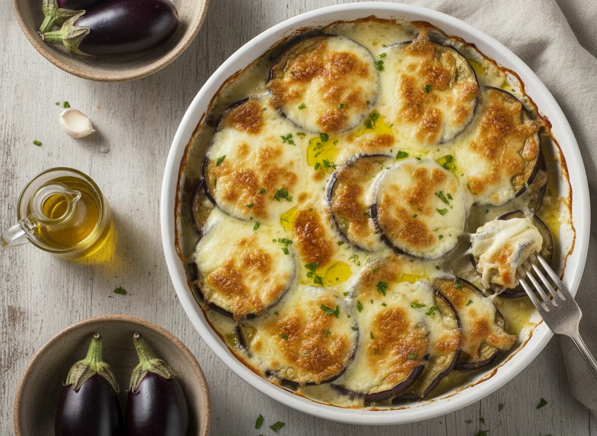 Berenjenas gratinadas con queso photo