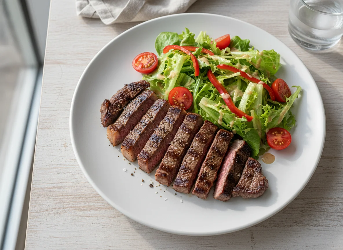 Bistec con ensalada photo