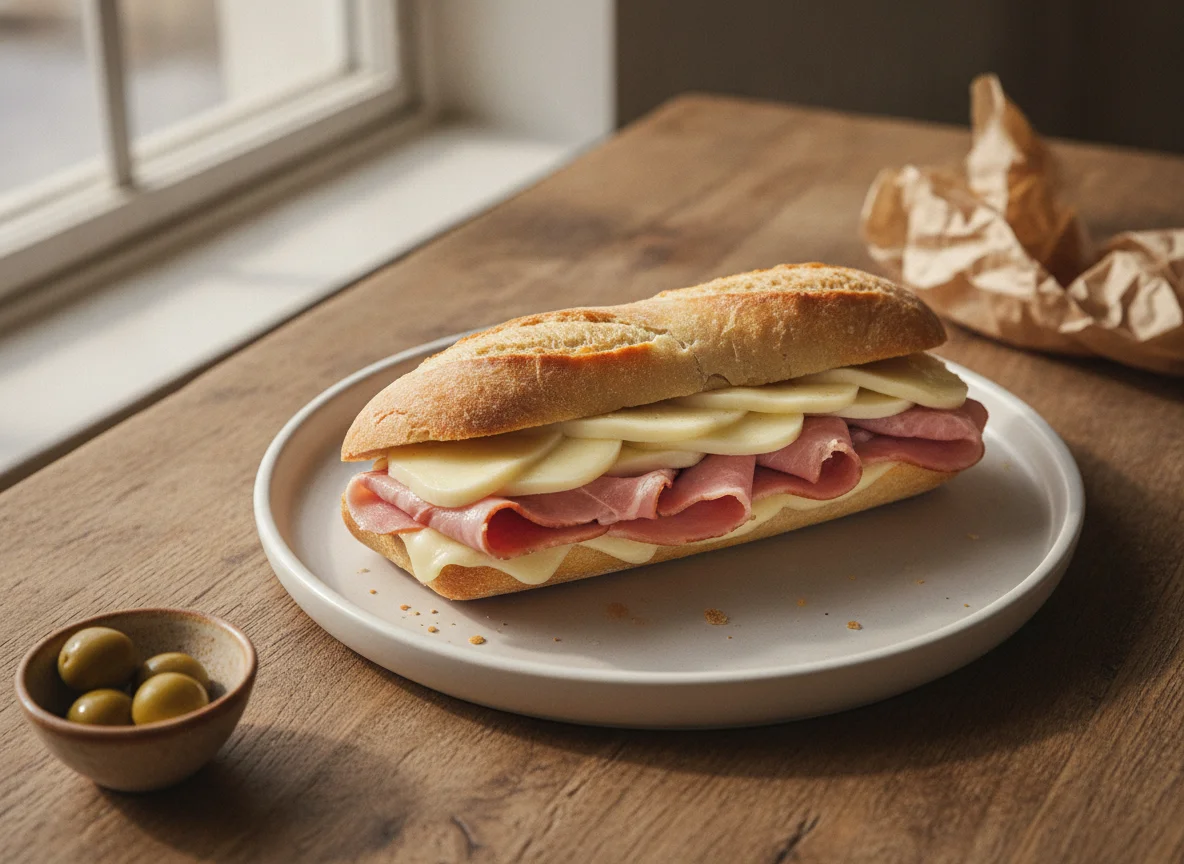 Bocadillo de jamón y queso photo