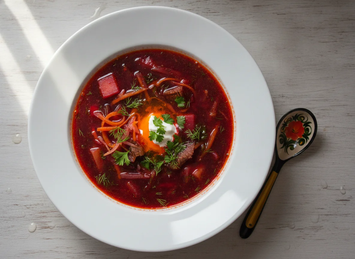 Borsch (Sopa de remolacha) photo