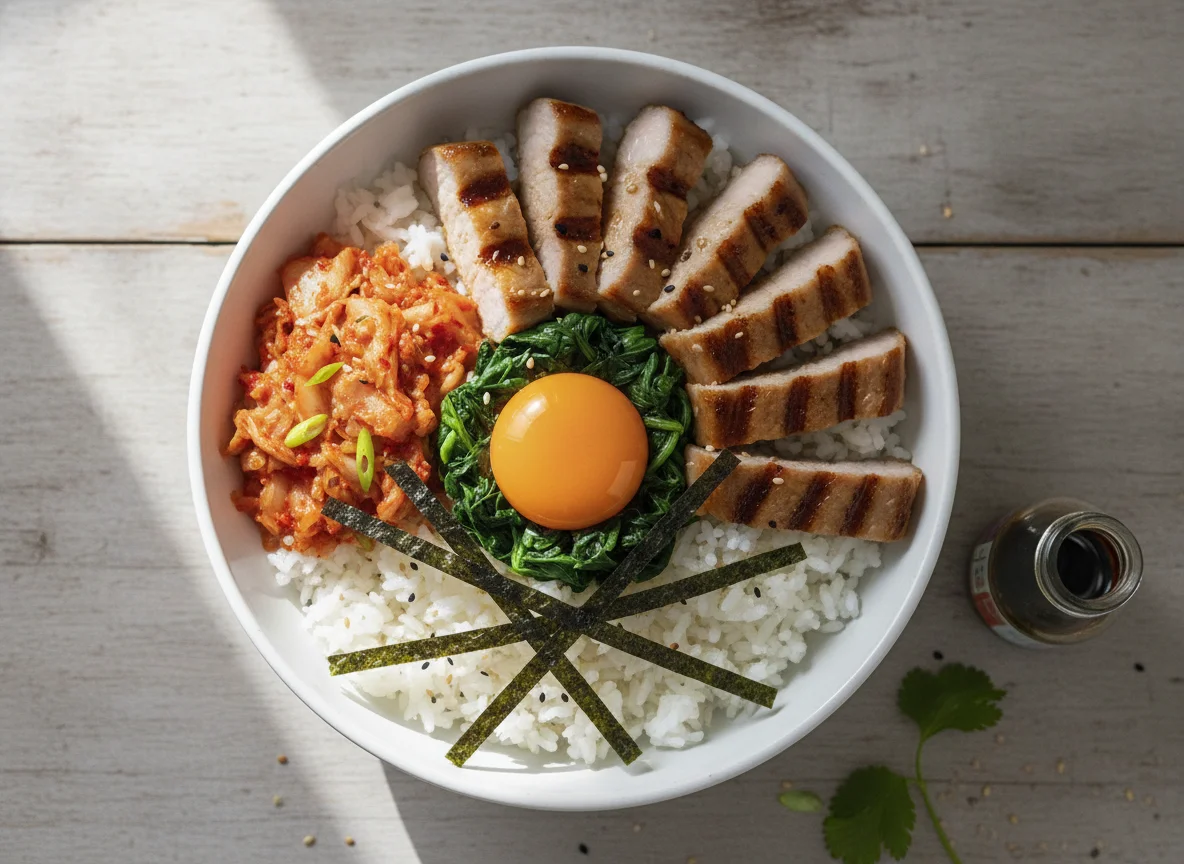 Bowl de Cerdo con Kimchi y Huevo photo