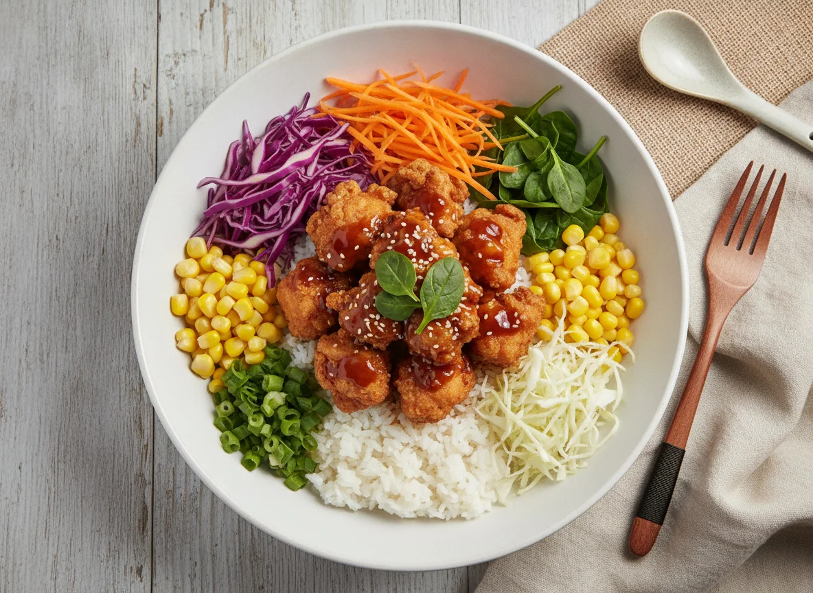 Bowl de Pollo Teriyaki con Arroz y Vegetales photo