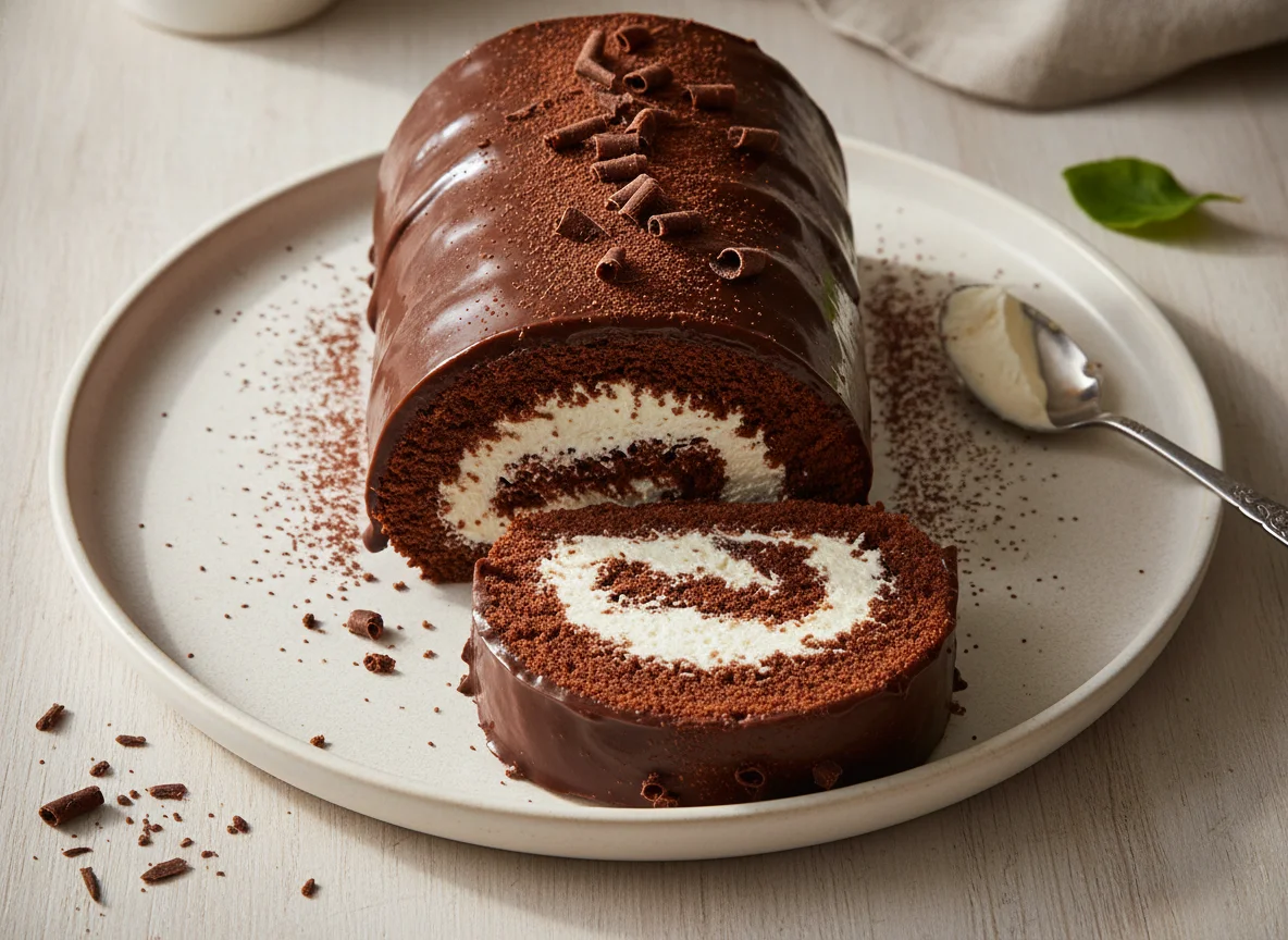 Brazo de gitano de chocolate photo