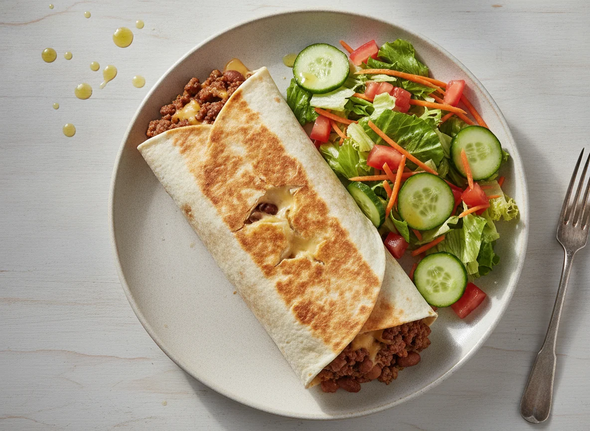 Burrito con ensalada mixta photo