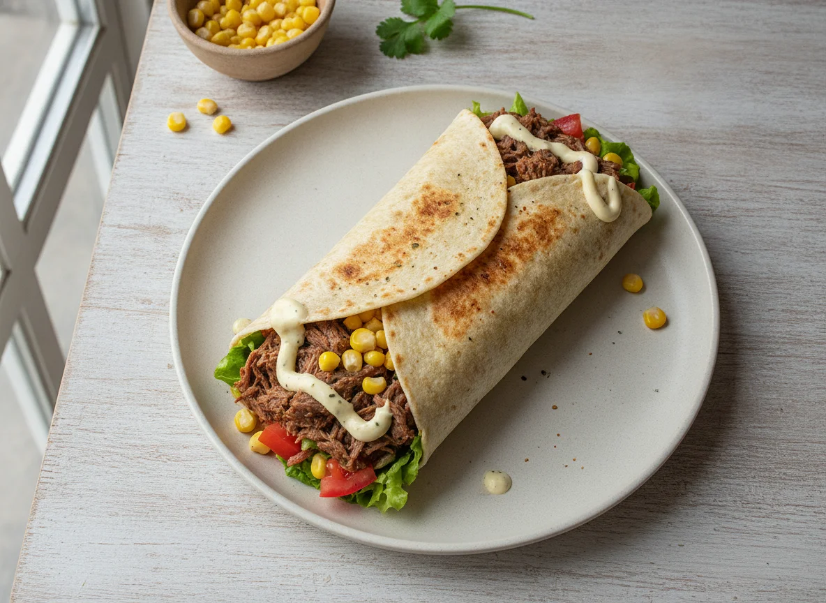 Burrito de carne mechada photo
