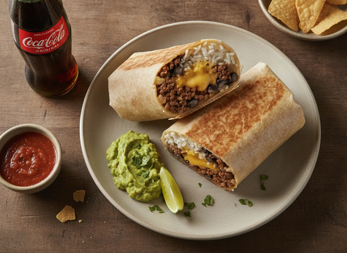 Burrito de carne y frijoles photo
