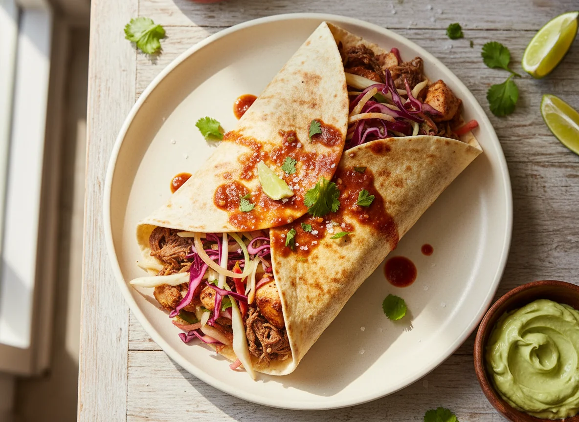 Burrito de carne y verduras photo