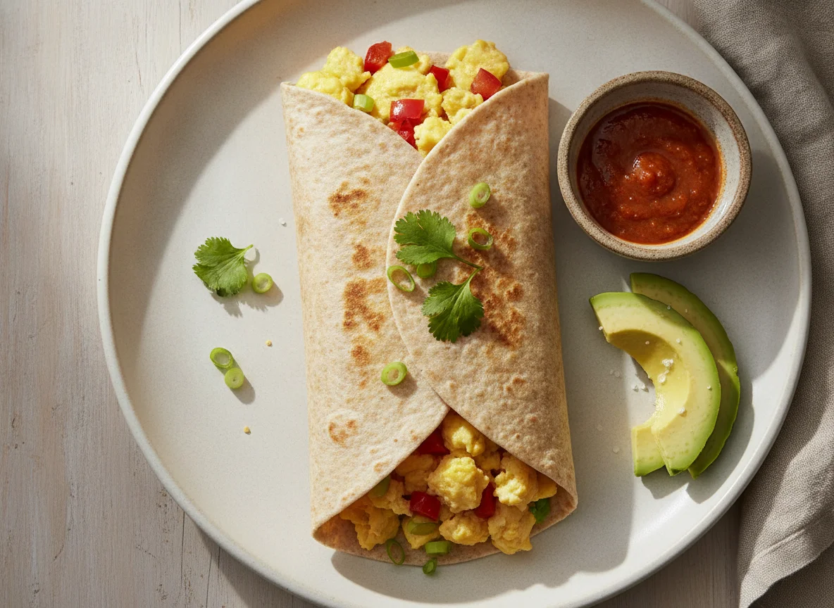 Burrito de huevo revuelto photo