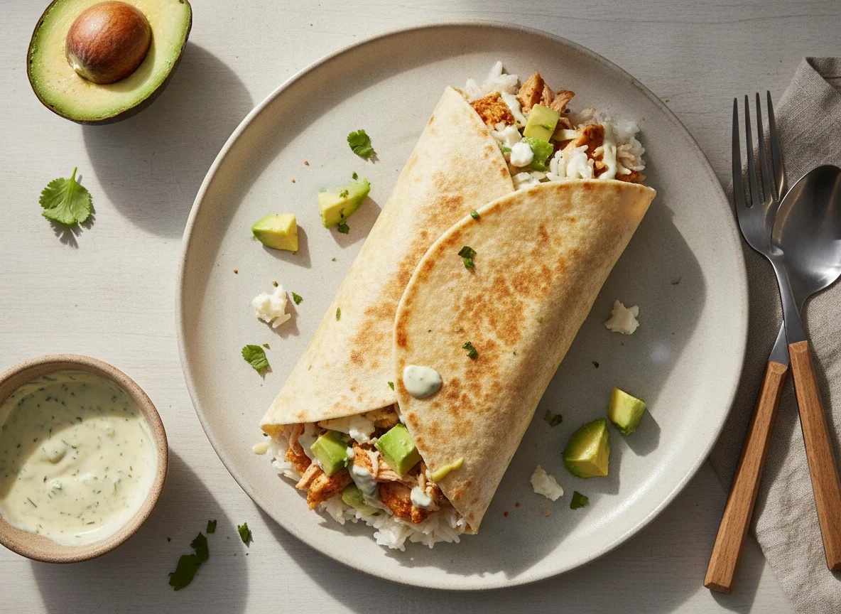 Burrito de pollo y aguacate photo