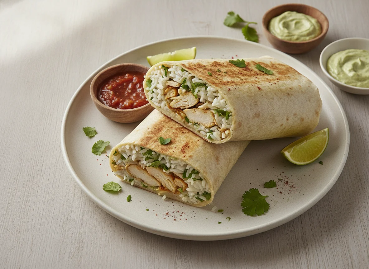 Burrito de pollo y arroz photo