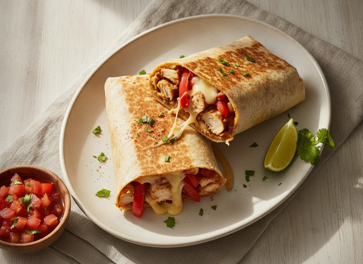 Burrito de pollo y verduras photo