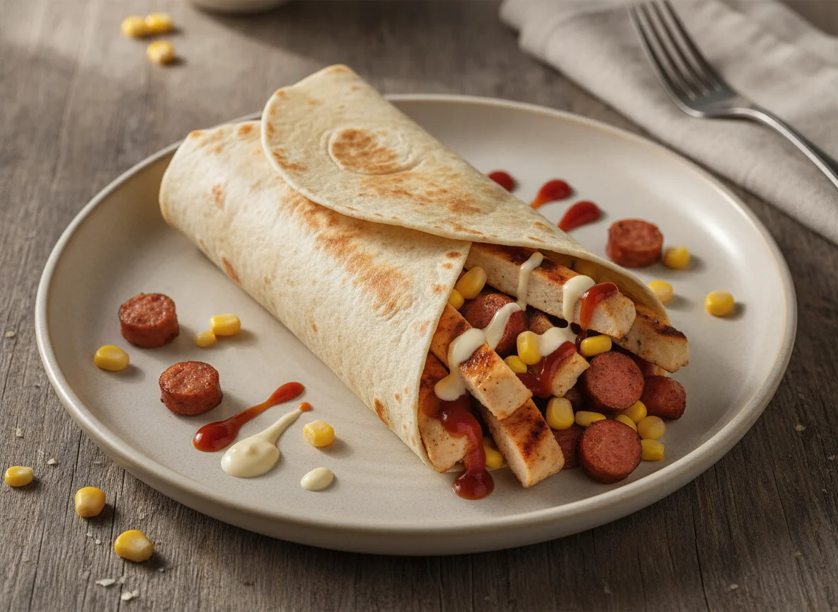 Burrito Mixto con Salchicha y Pollo photo
