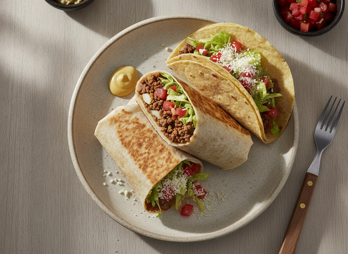 Burrito o Taco con Carne y Vegetales photo