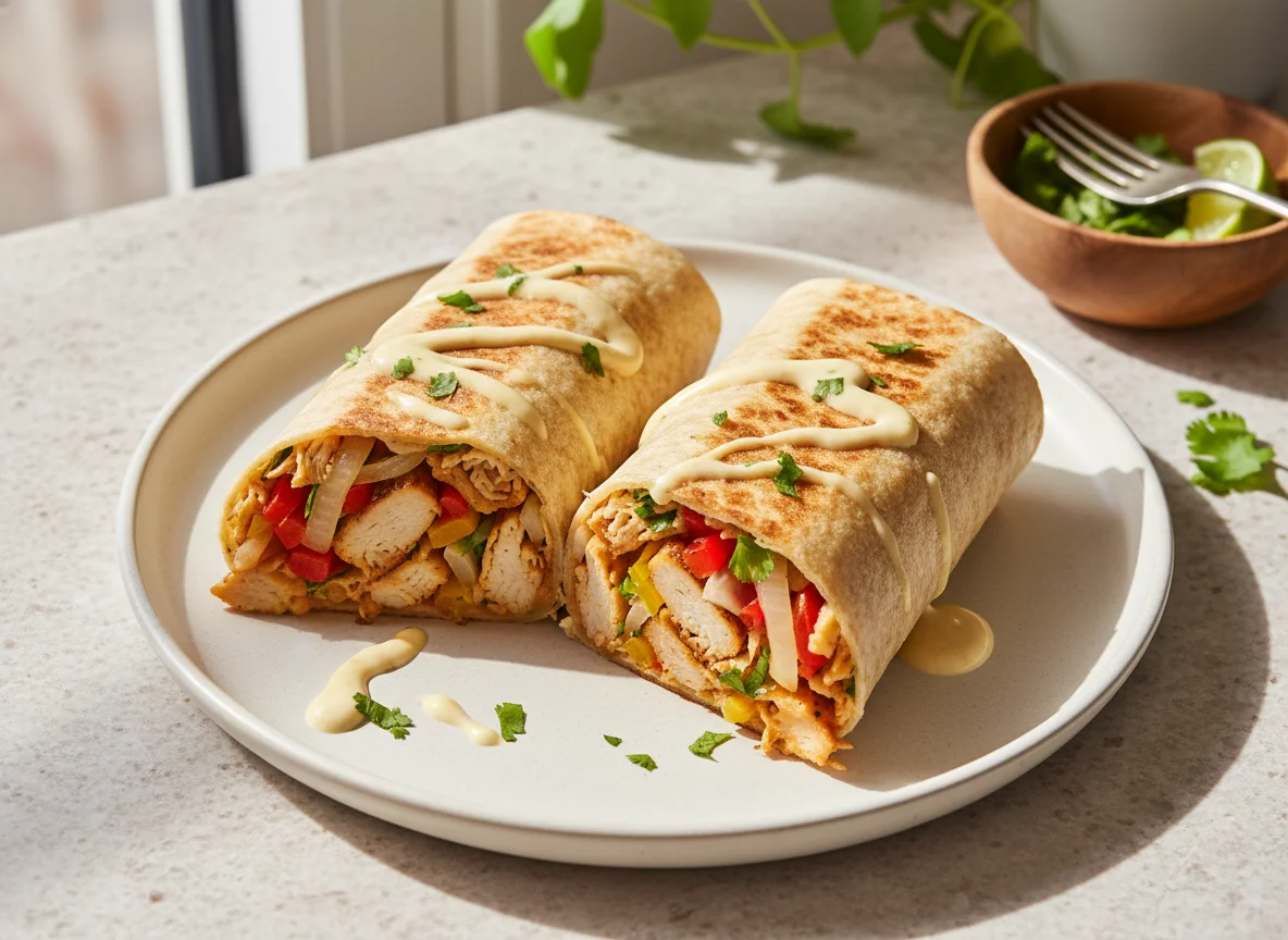 Burritos de pollo y verduras photo