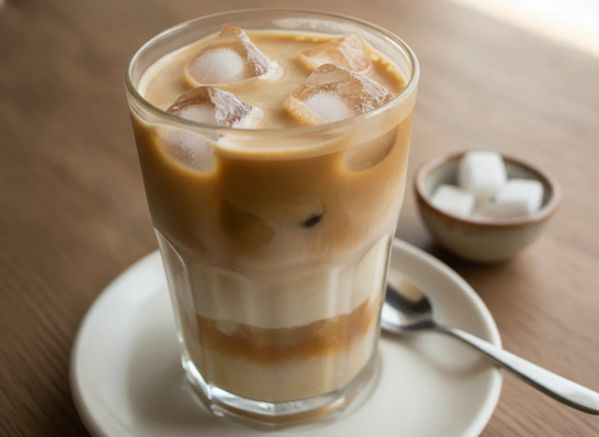 Café con leche con hielo photo
