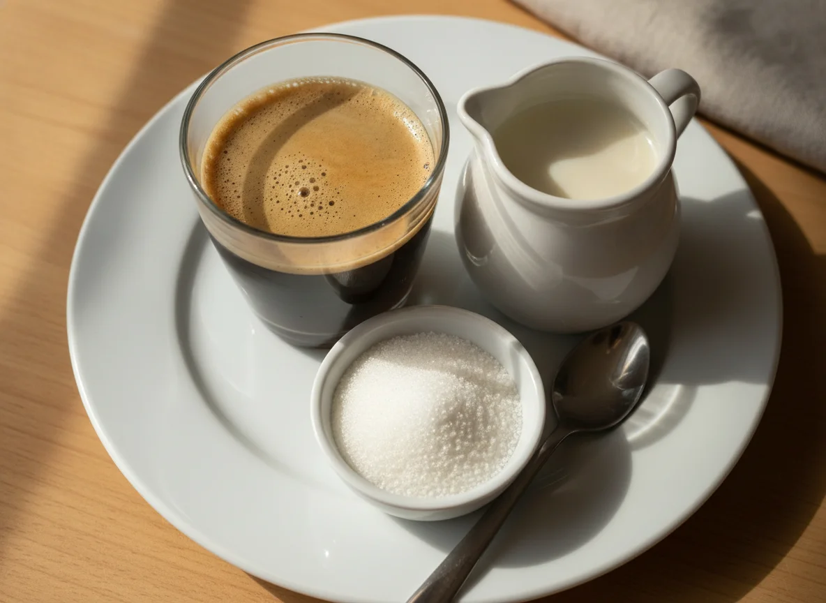 Café con leche de soya y azúcar photo