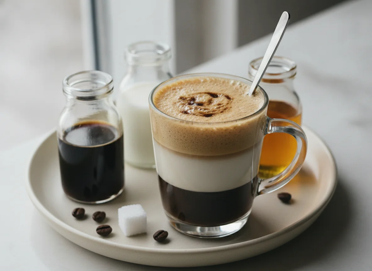 Café con leche endulzado photo