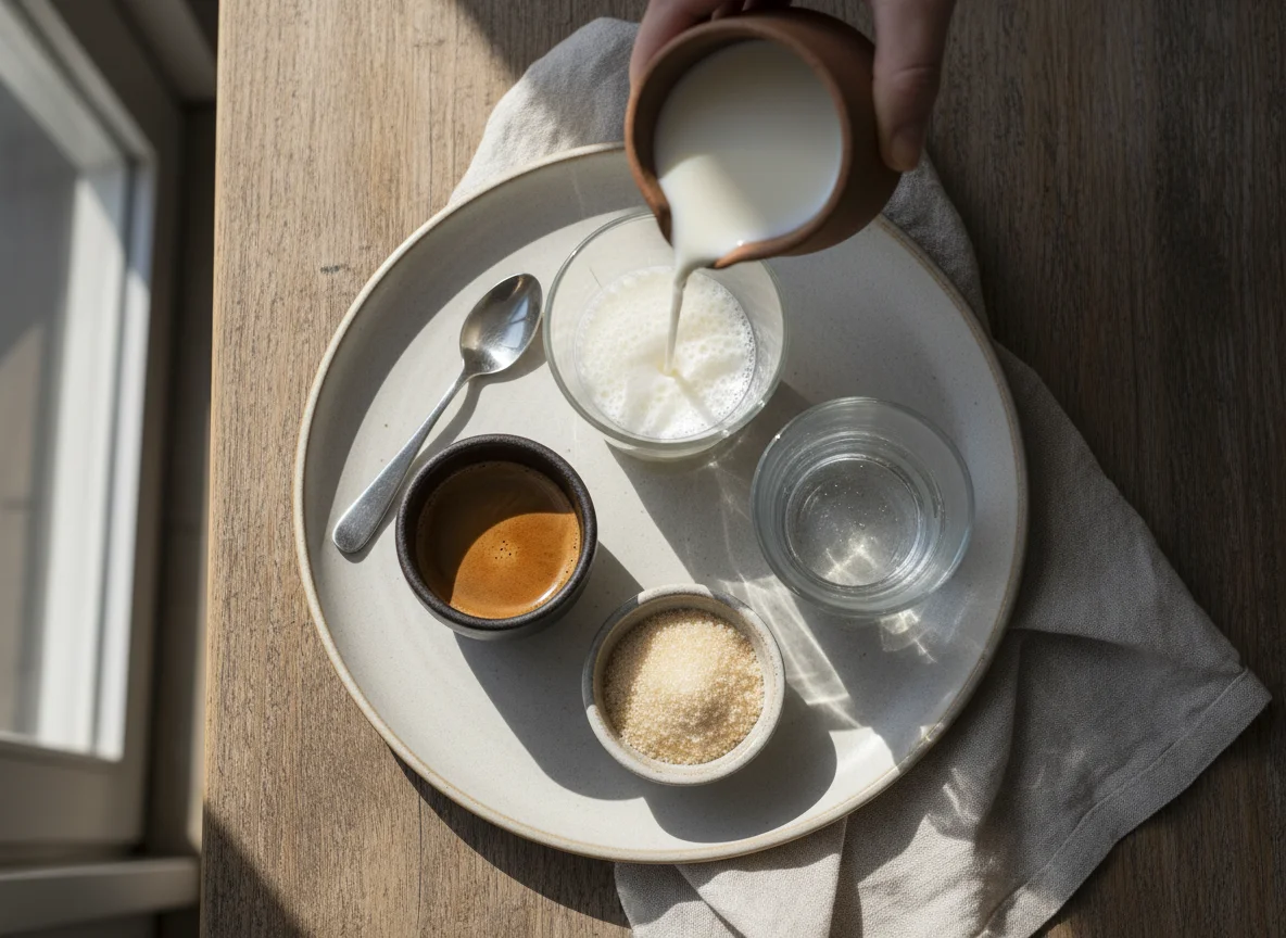 Café con leche y agua photo