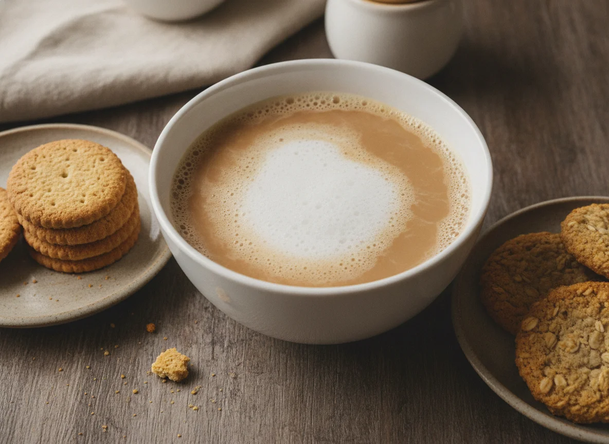 Café con leche y galletas photo