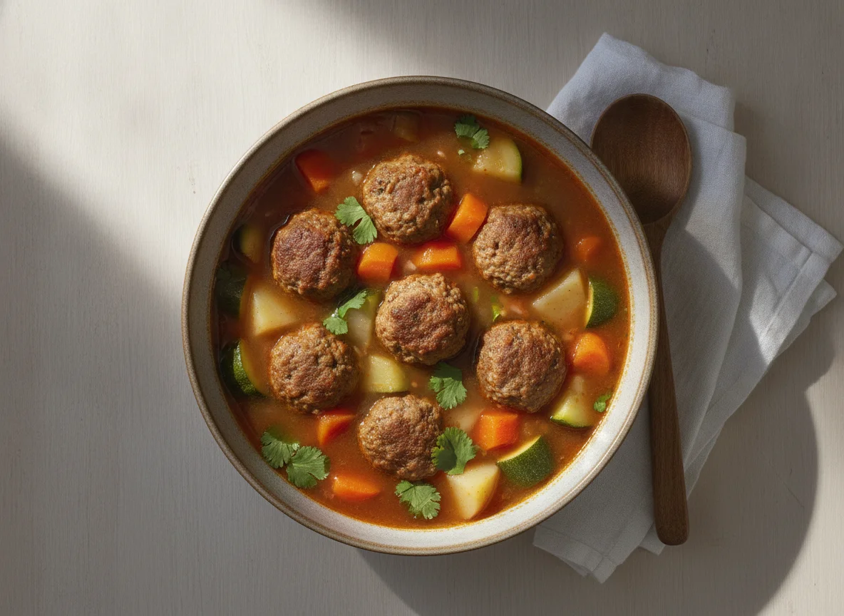 Caldo de albóndigas photo